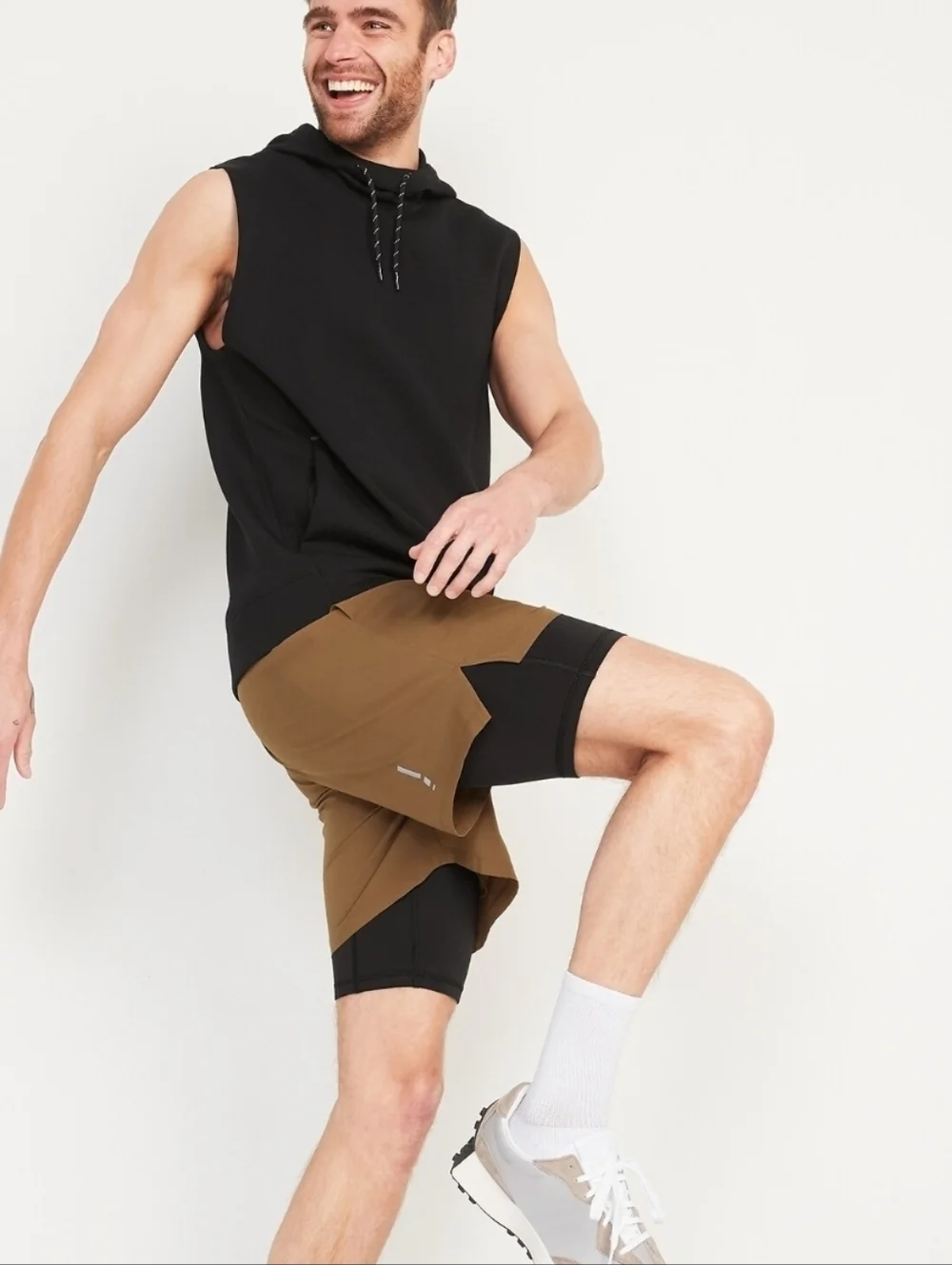 Men's Go 2-in-1 Workout Vintage Shorts + Base Layer - 7-inch inseam Black